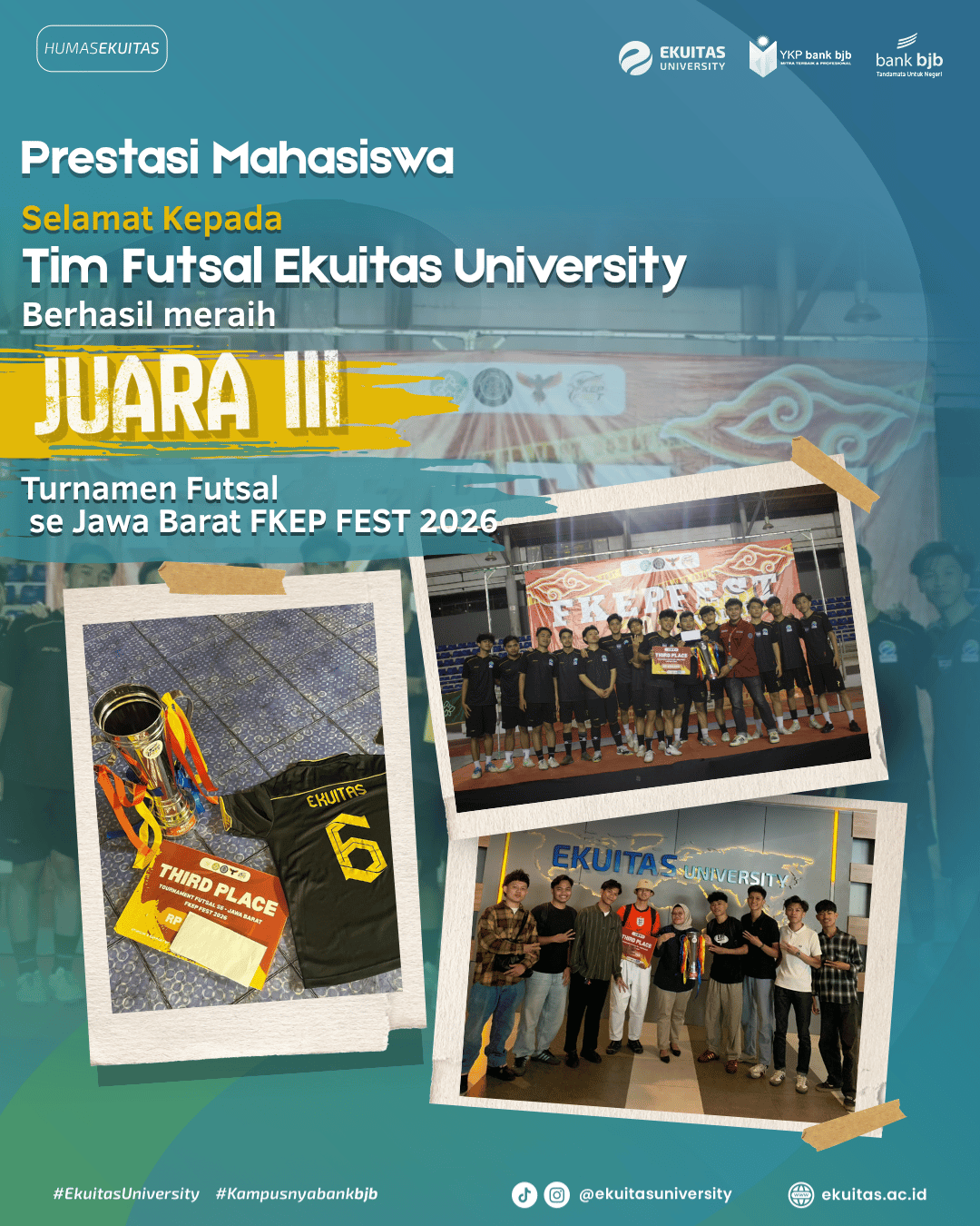 Tim Futsal Ekuitas University Raih Juara III FKEP FEST 2026